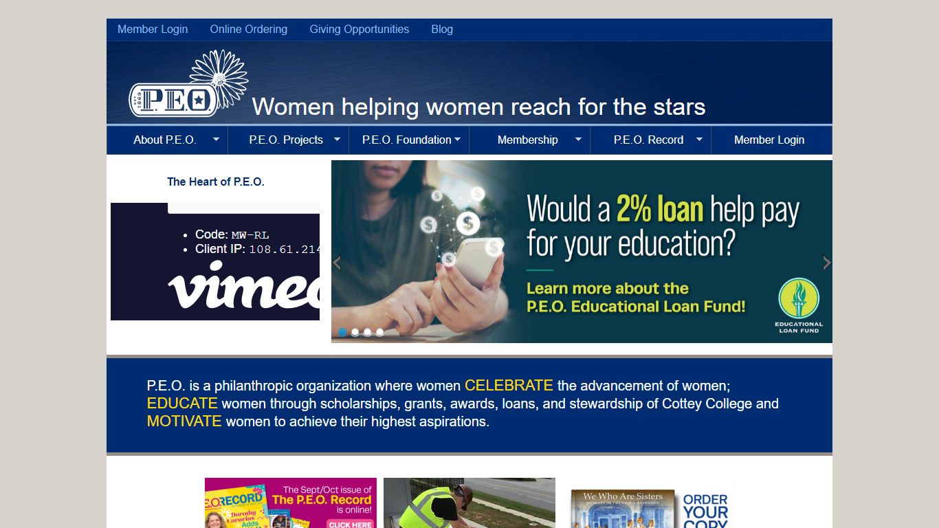 Women helping women reach for the stars | P.E.O. International